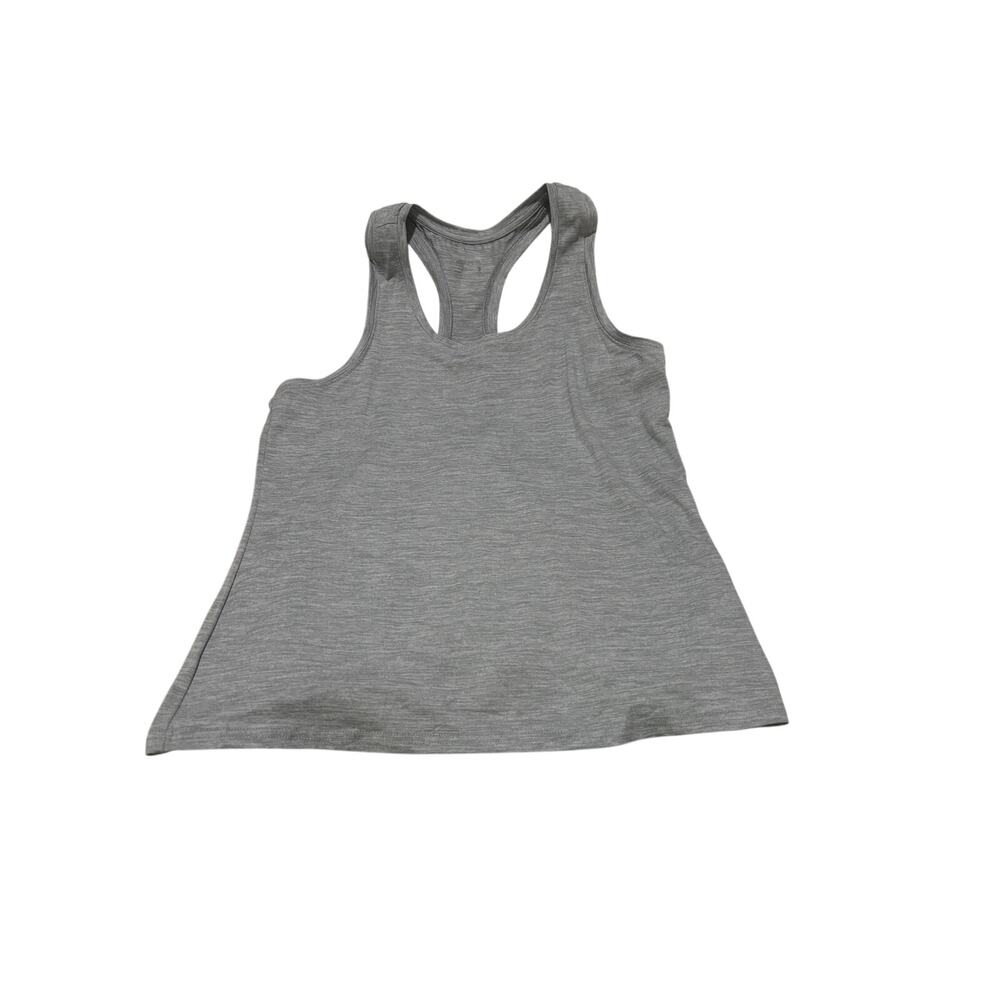 Jockey racer back L tank duo muted red and grey polyester spandex blend euc